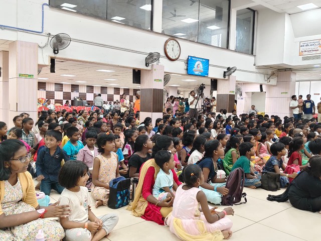 Hundreds of children gathered for a children’s programme