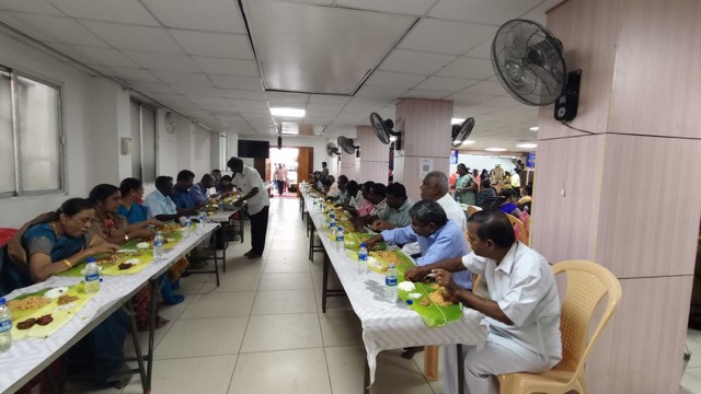 A community meal served in the church hall