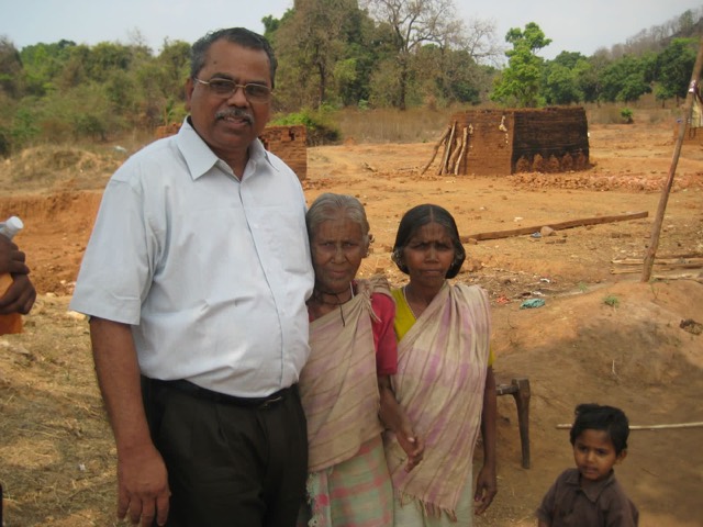 Meeting a family during a village outreach