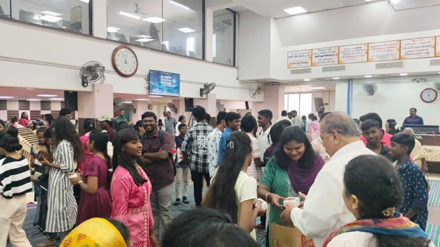 Young people gathered for prayer