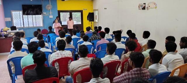 A youth meeting in the church hall