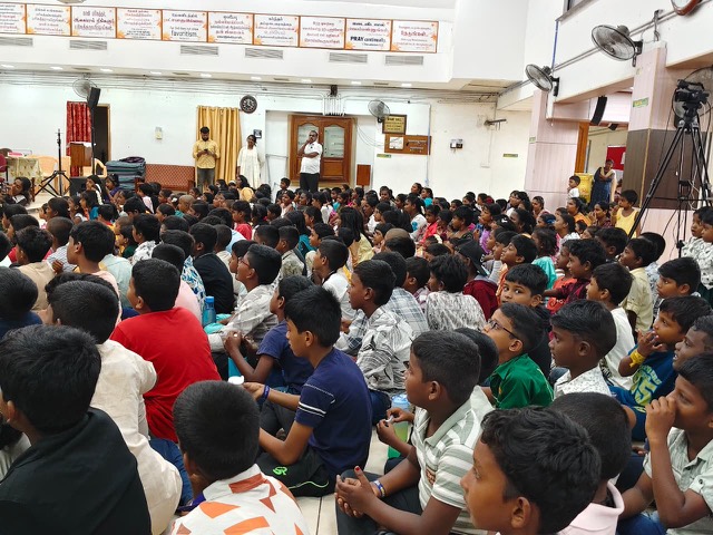 Youth listening during a youth service